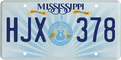 MS license plate HJX378