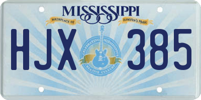 MS license plate HJX385