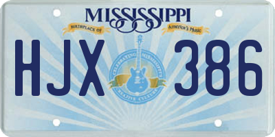 MS license plate HJX386