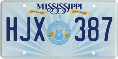 MS license plate HJX387