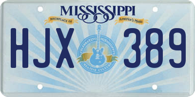 MS license plate HJX389