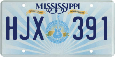 MS license plate HJX391