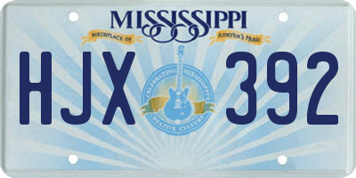 MS license plate HJX392