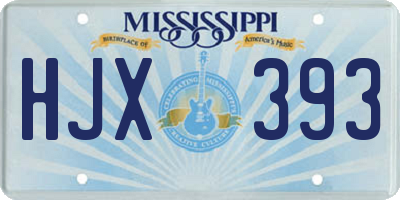 MS license plate HJX393