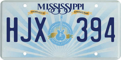MS license plate HJX394