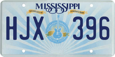 MS license plate HJX396