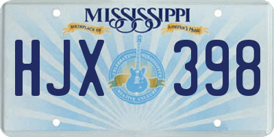 MS license plate HJX398