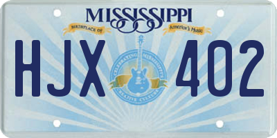 MS license plate HJX402