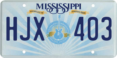 MS license plate HJX403