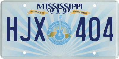 MS license plate HJX404