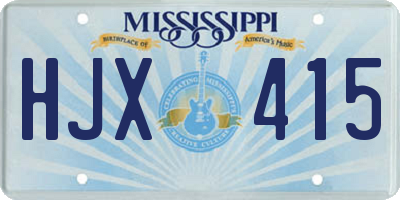 MS license plate HJX415