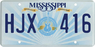 MS license plate HJX416