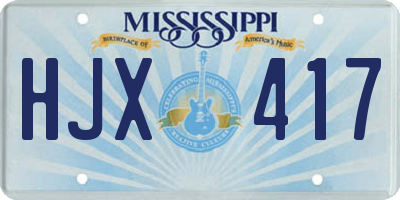 MS license plate HJX417