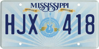 MS license plate HJX418