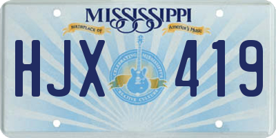 MS license plate HJX419