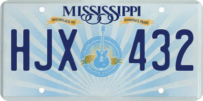MS license plate HJX432