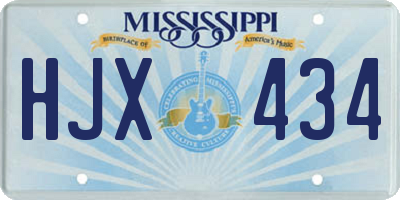 MS license plate HJX434