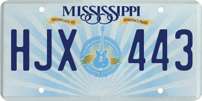 MS license plate HJX443