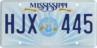 MS license plate HJX445