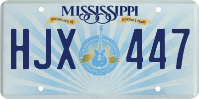 MS license plate HJX447