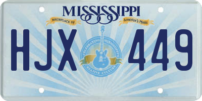 MS license plate HJX449