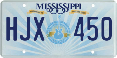 MS license plate HJX450