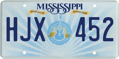 MS license plate HJX452