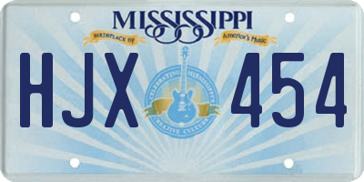MS license plate HJX454