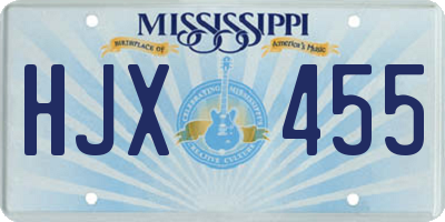 MS license plate HJX455