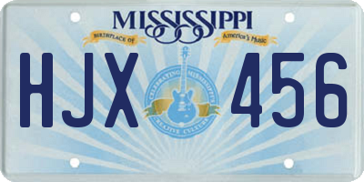 MS license plate HJX456