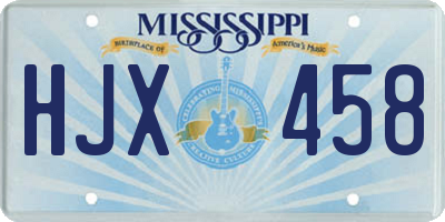 MS license plate HJX458