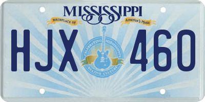 MS license plate HJX460