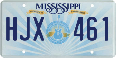 MS license plate HJX461