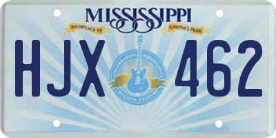 MS license plate HJX462