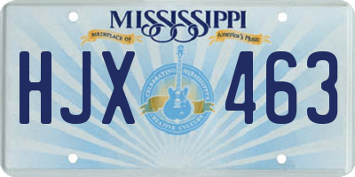 MS license plate HJX463