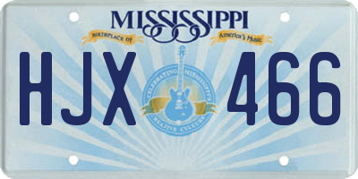 MS license plate HJX466