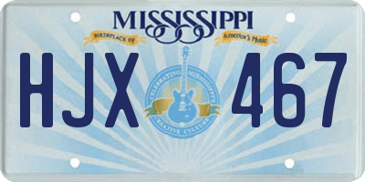 MS license plate HJX467