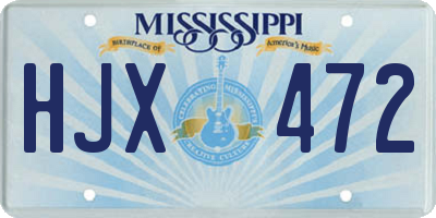 MS license plate HJX472
