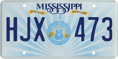 MS license plate HJX473