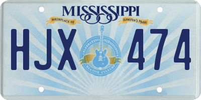 MS license plate HJX474