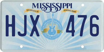 MS license plate HJX476