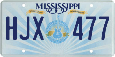 MS license plate HJX477