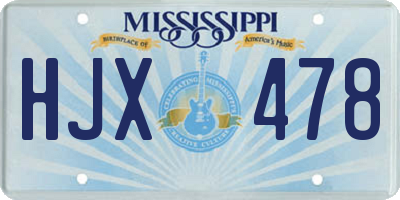 MS license plate HJX478