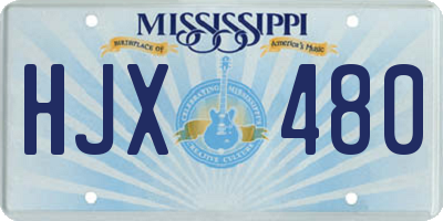 MS license plate HJX480
