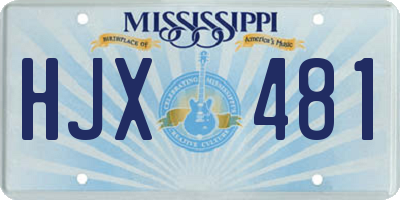 MS license plate HJX481