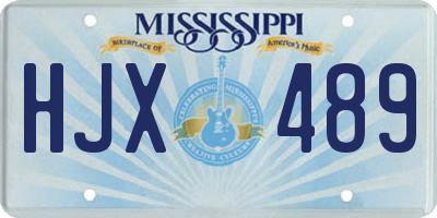 MS license plate HJX489
