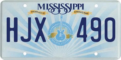MS license plate HJX490