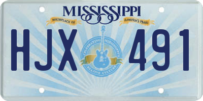 MS license plate HJX491