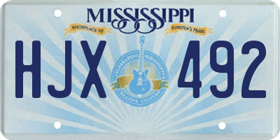 MS license plate HJX492