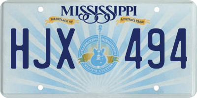 MS license plate HJX494